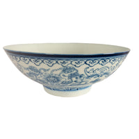 Antique Chinese 18thC Style Qianlong Qing Dynasty Blue White Porcelain Bowl 1880