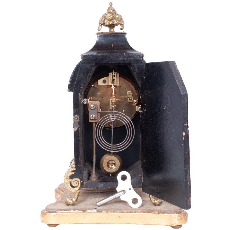Antique French Tortoiseshell & Brass Inlaid Boulle Ormolu 8 Day Clock Paris 1880