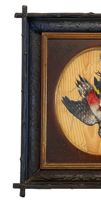 Pair Italian Still Life Trompe-l'œil Oil Paintings Dead Birds Firenze Italy by Michelangelo Meucci, 1873