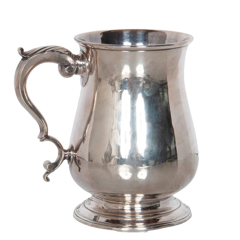 Antique Georgian Sterling Silver Pint Beer Tankard Mug Jacob Marsh London 1770