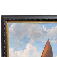Antique 19th Century Maritime Seascape War Ship Oil Painting HMS Britannia by Robert Strickland Thomas, 1835