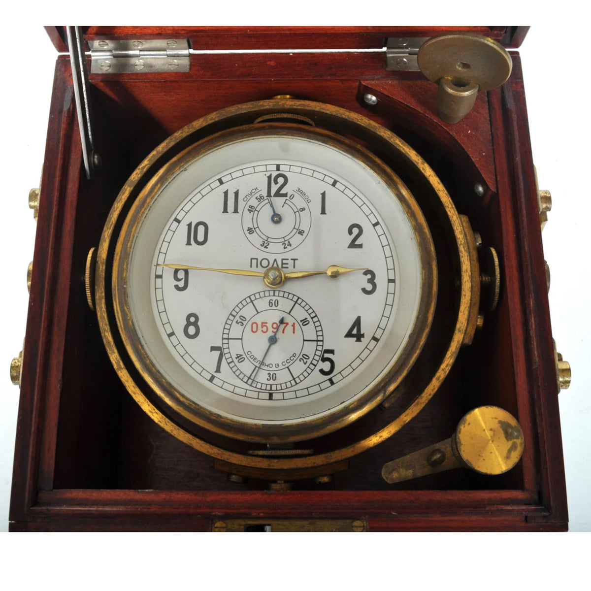 Russian Marine Chronometer in Mahogany Case