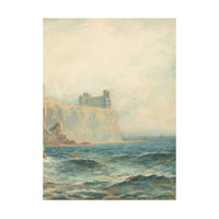 Antique Scottish Edinburgh Watercolor Painting Seascape "Dunollie Castle Oban" by William Wollard 1890