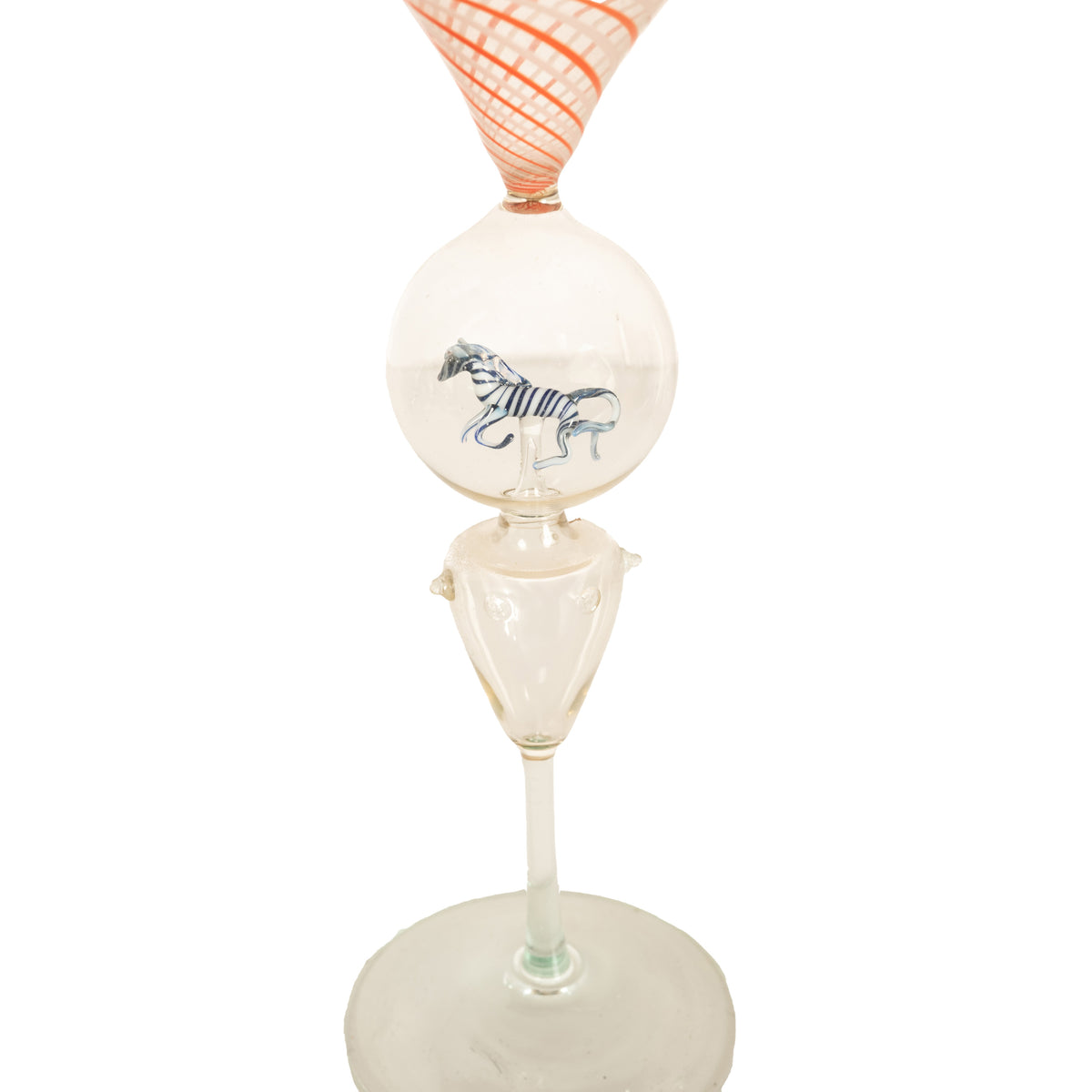 Antique Set 3 Handblown Martini Glasses Animals Bimini Werkstätte Austria 1925