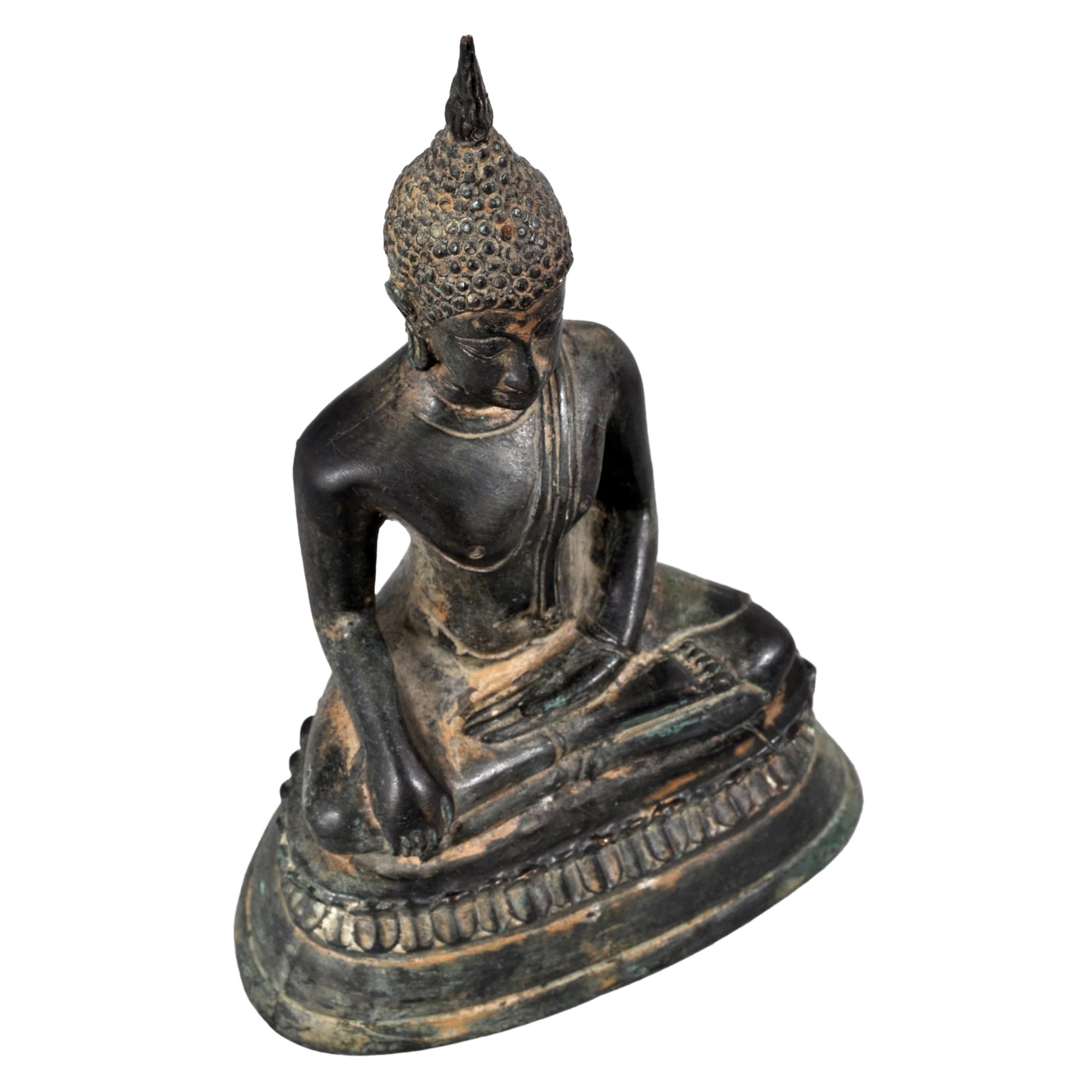 Antique Early 19th Century Southeast Asian Cast Bronze Buddha