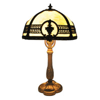 Antique American Boudoir Bronze & Slag Glass Table Lamp, Circa 1900