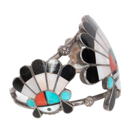 Zuni Pueblo Inlaid Silver Sunface Necklace Bracelet Ring by Burdian Eustace 1960