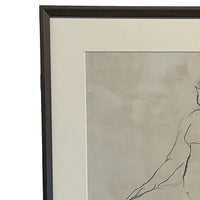 Original Signed & Dated Female Nude Drawing African American Expressionist by Robert Colescott, 1960