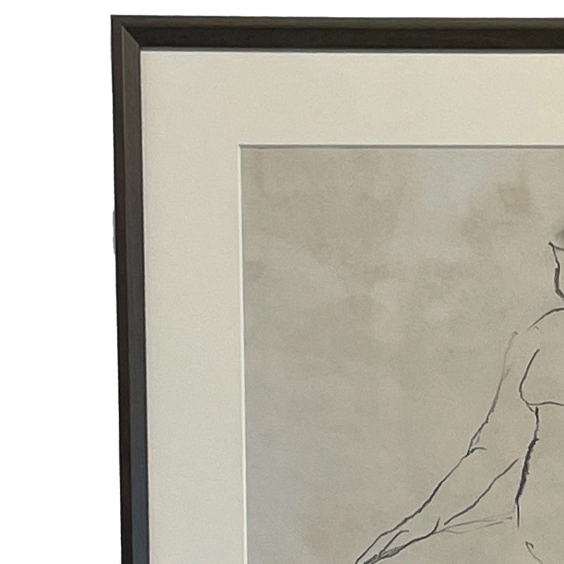 Original Signed & Dated Female Nude Drawing African American Expressionist by Robert Colescott, 1960