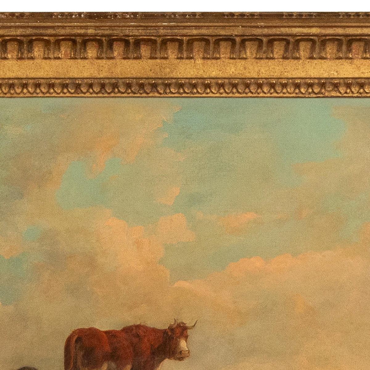 19th Century Oil Painting Pastoral Luminist Romantic Highland Cows Paris Ex-Christie's by Henry Milbourne, 1815
