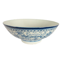 Antique Chinese 18thC Style Qianlong Qing Dynasty Blue White Porcelain Bowl 1880