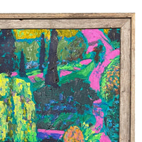 Large Expressionist Acrylic Canvas Painting "Laurelhurst Park" Portland Oregon, by Jack Mclarty 2003