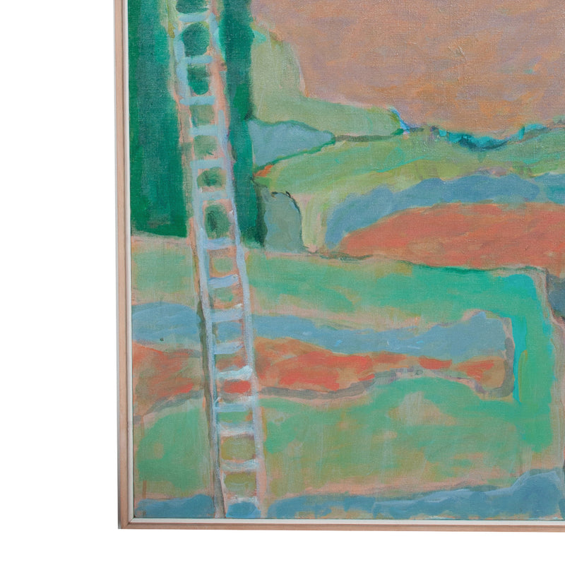 Large American NW Abstract Expressionist painting Circus "Wire Performance" by Fredrick Heidel, 1993