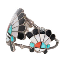 Zuni Pueblo Inlaid Silver Sunface Necklace Bracelet Ring by Burdian Eustace 1960