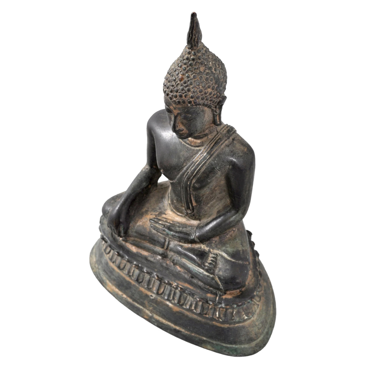 Antique Early 19th Century Southeast Asian Cast Bronze Buddha Statue Sculpture circa 1800