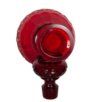 Antique Austrian Bohemian Red Cut Glass Wine Liquor Decanters & Stoppers 1880