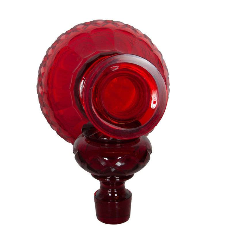 Antique Austrian Bohemian Red Cut Glass Wine Liquor Decanters & Stoppers 1880