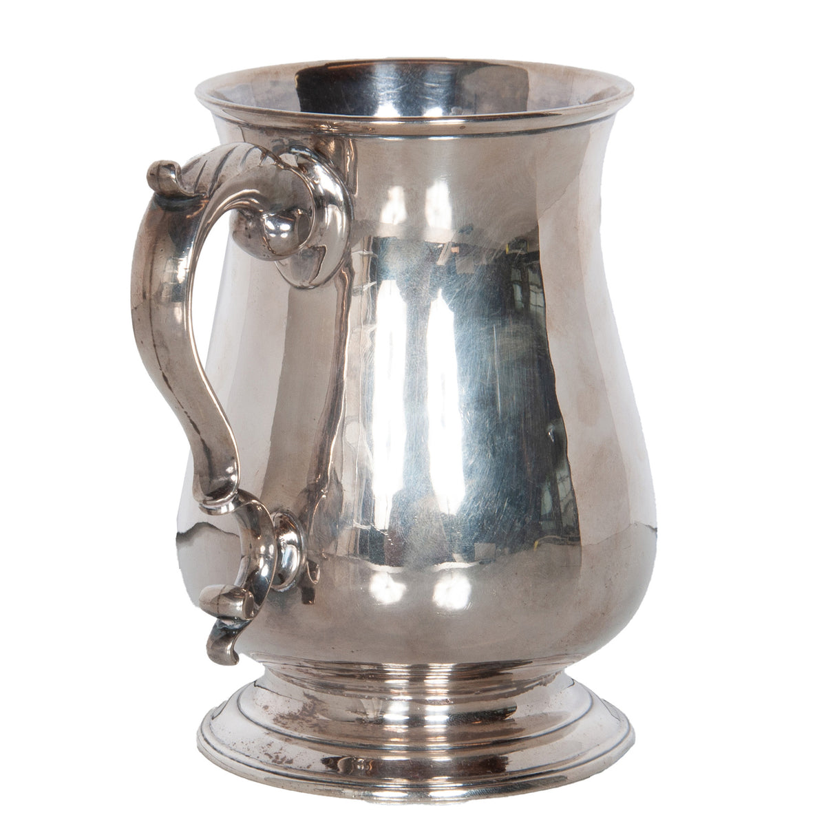 Antique Georgian Sterling Silver Pint Beer Tankard Mug Jacob Marsh London 1770
