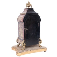 Antique French Tortoiseshell & Brass Inlaid Boulle Ormolu 8 Day Clock Paris 1880