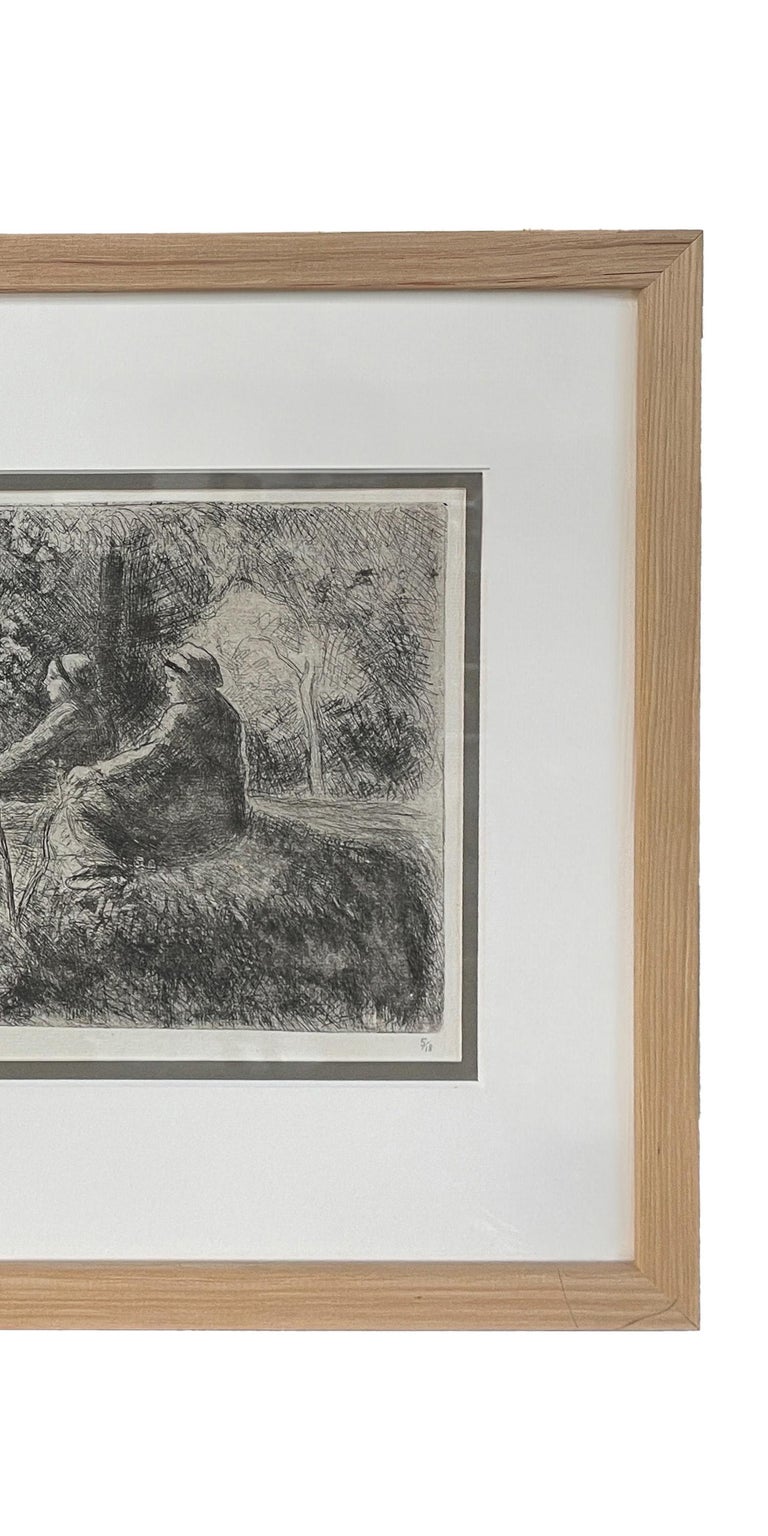 Antique French Etching Aquatint Drypoint "Epos du Dimanche dans le Bois" #5 of Edition 18 Camille Pissarro 1891