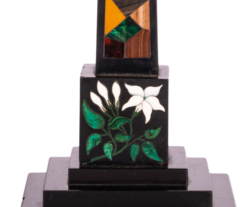 Antique Pietra Dura Marble Specimen Stone Desk Obelisk Ashford Derbyshire 1860