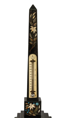 Antique Pietra Dura Marble Ashford Desk Obelisk Thermometer Buxton Derbyshire Circa 1860