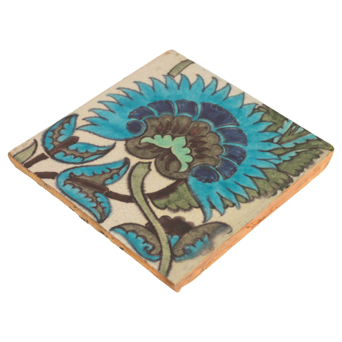 Antique Arts Crafts William De Morgan Iznik Persian Pottery Tile Sands End 1890