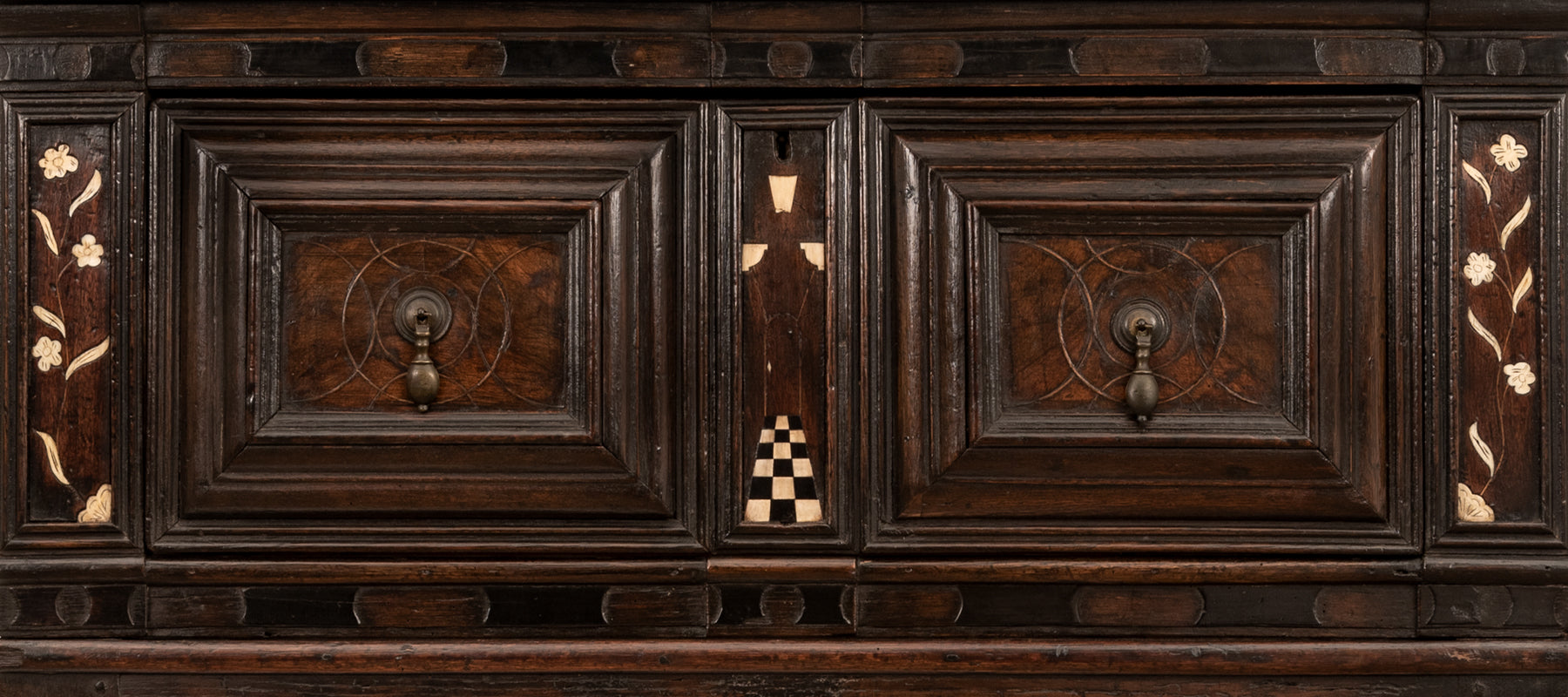 Baroque Barleytwist Inlaid Cabinet Closeup