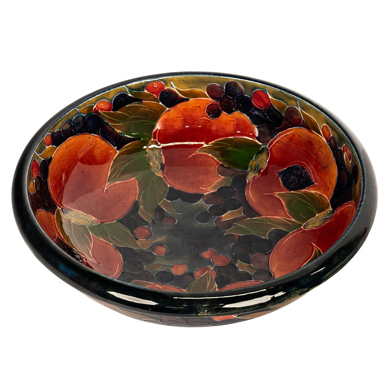 Large 10" Antique Art deco William Moorcroft "Pomegranate" Pottery Bowl 1920