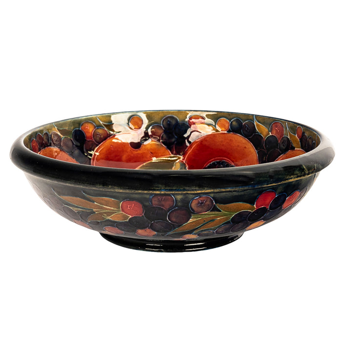 Large 10" Antique Art deco William Moorcroft "Pomegranate" Pottery Bowl 1920