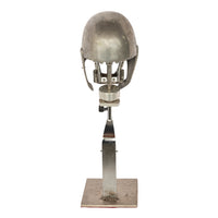 Antique Aluminum Teaching Dental Phantom Head Skull on Stand Gold Tooth 1920's