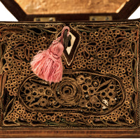 Antique 18th Century Georgian Mahoghany Paper Scroll Work Tea Caddy Box 1780