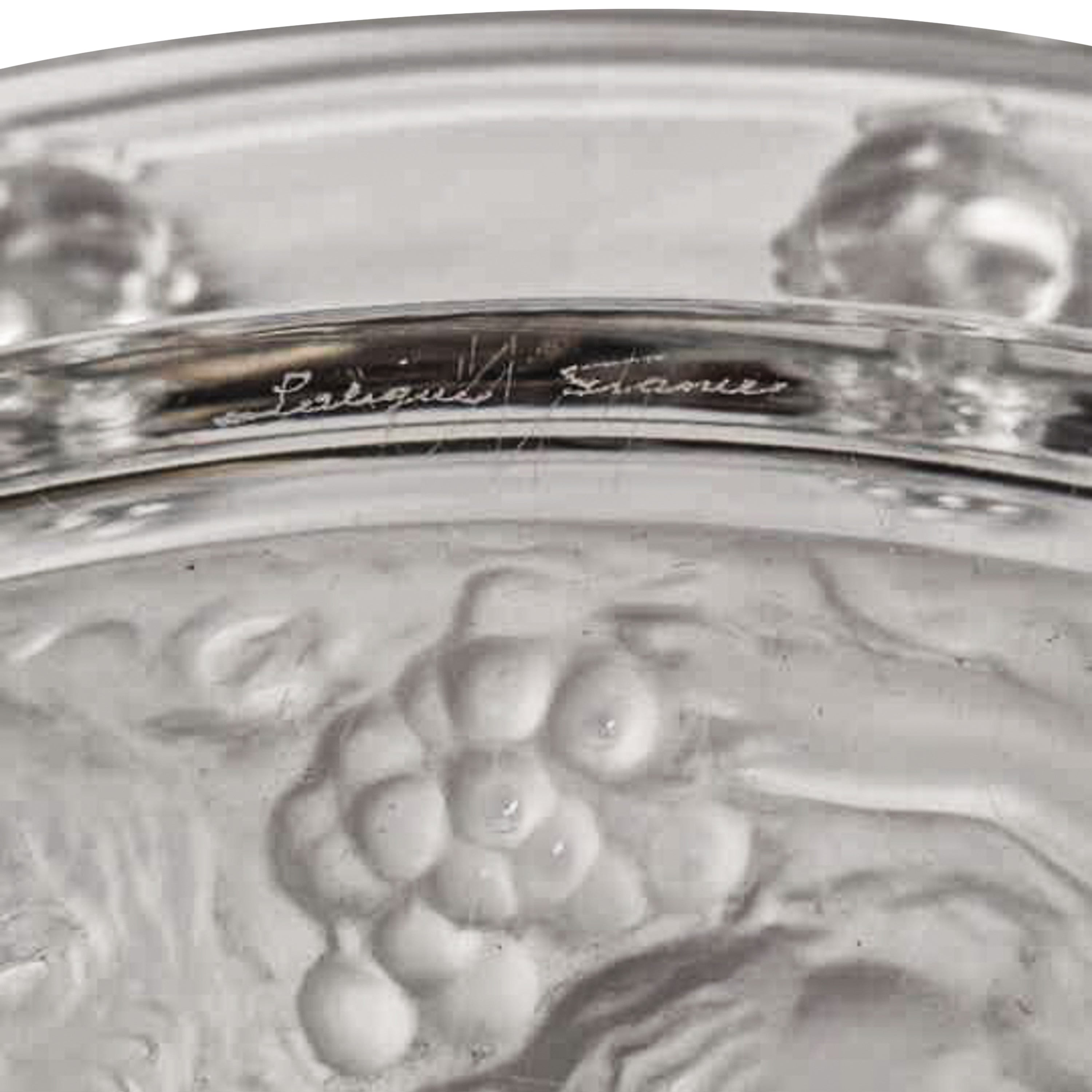 Large Art Deco Rene Lalique Glass Cote d'Or Bachantes Charger Bowl