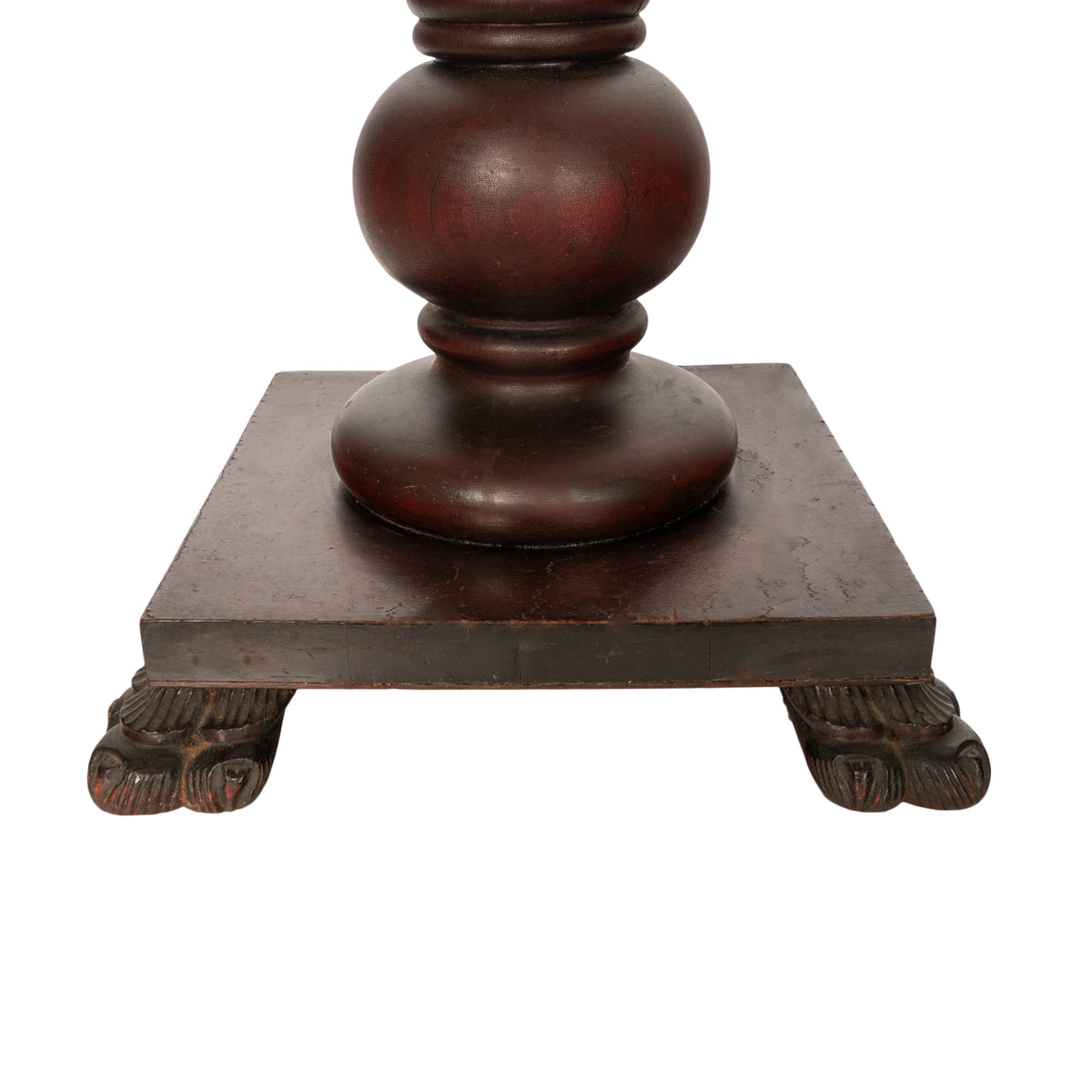 Antique Italian Carved Walnut Statue Pedestal Wine Candle Lamp Stand Table 1900