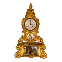 Fine Antique 19th Century French Rococo Gilded 8 Day Clock Sevres Porcelain, circa 1830