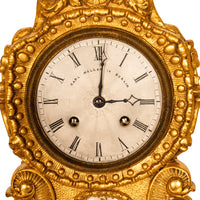 Fine Antique 19th Century French Rococo Gilded 8 Day Clock Sevres Porcelain, circa 1830