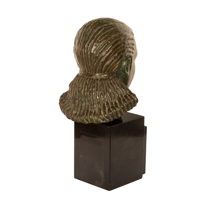 Antique French Art Deco Bronze Bust Sculpture Head of Beautiful Young Girl Marcel Andre Bouraine & Etling Paris 1920