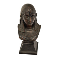 Antique French Egyptian Revival Bronze Bust Sculpture Statue "Queen of Babylon" By Paul Auguste Gagne 1875