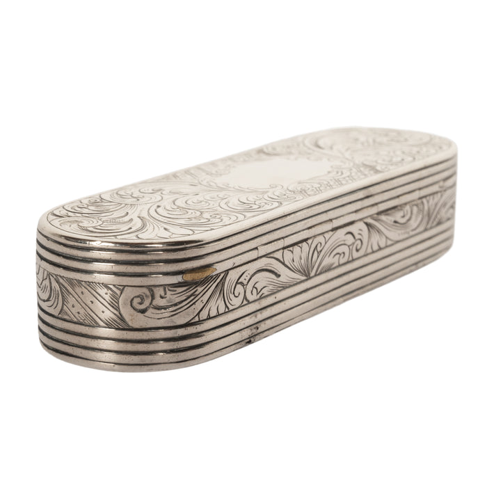 Antique Georgian Sterling Silver Gilt Engraved Toothpick Snuff Box London 1797