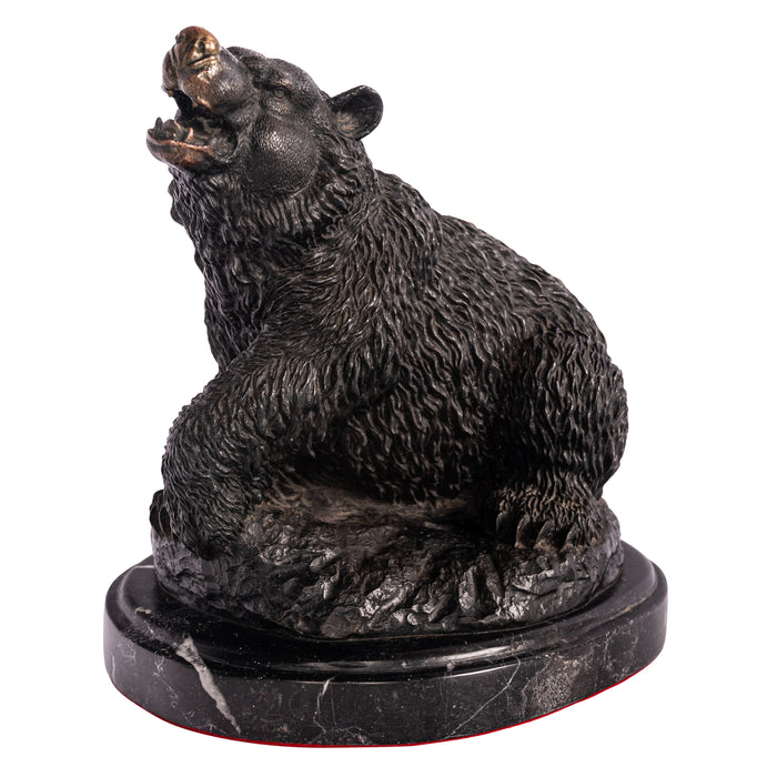 Antique 19th Century French Bonze Animalier Brown Bear Statue Sculpture Paris by Antoine-Louis Barye circa 1870