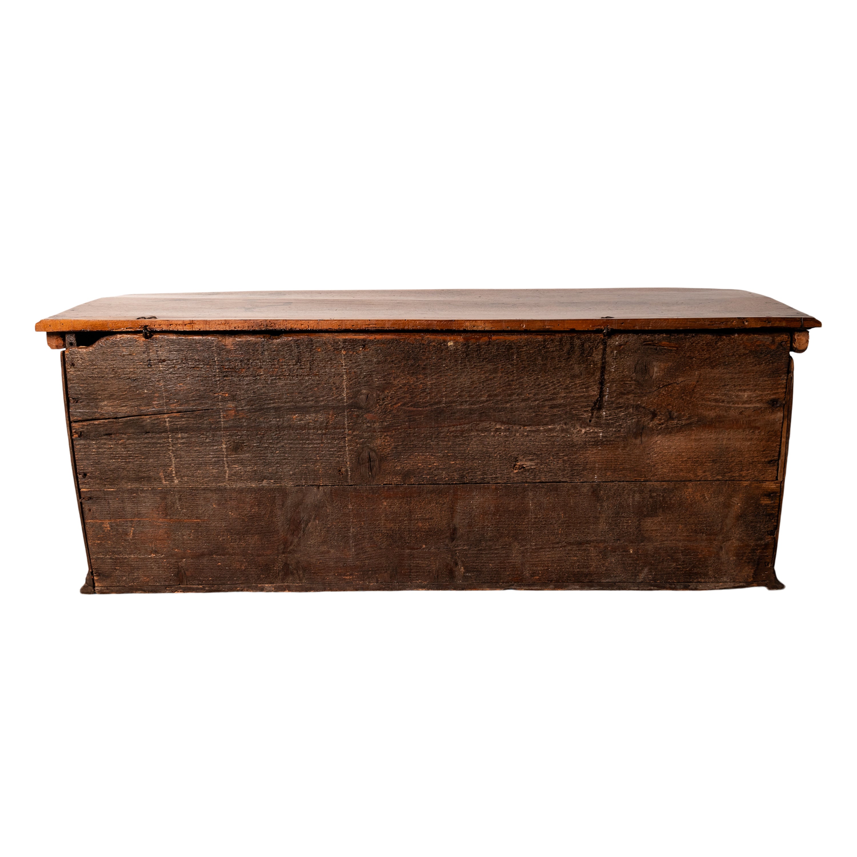Antique 17th Century Italian Baroque Inlaid Walnut Chest Trunk