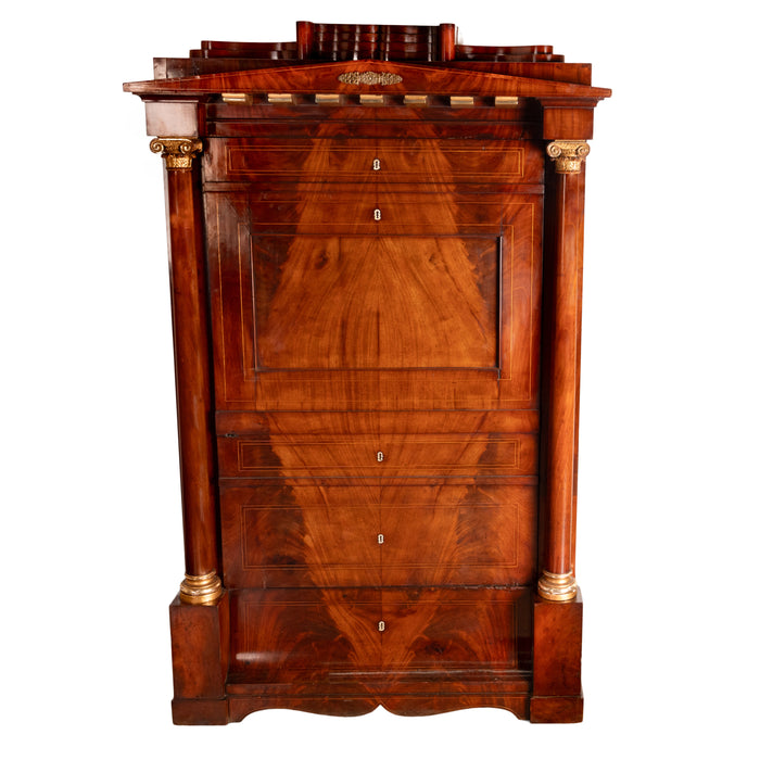 Antique Napoleonic French Empire Mahogany Wine Cabinet Armoire 1810