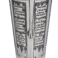 Antique Art Deco Silver Plated Engraved Cocktail Recipe Shaker What'll Yer Have