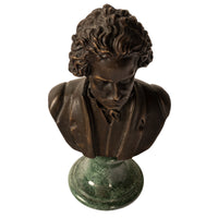 Antique French Cast Bronze Marble Sculpture Ludwig van Beethoven Bust 1890