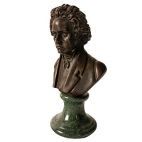 Antique French Cast Bronze Marble Sculpture Ludwig van Beethoven Bust 1890