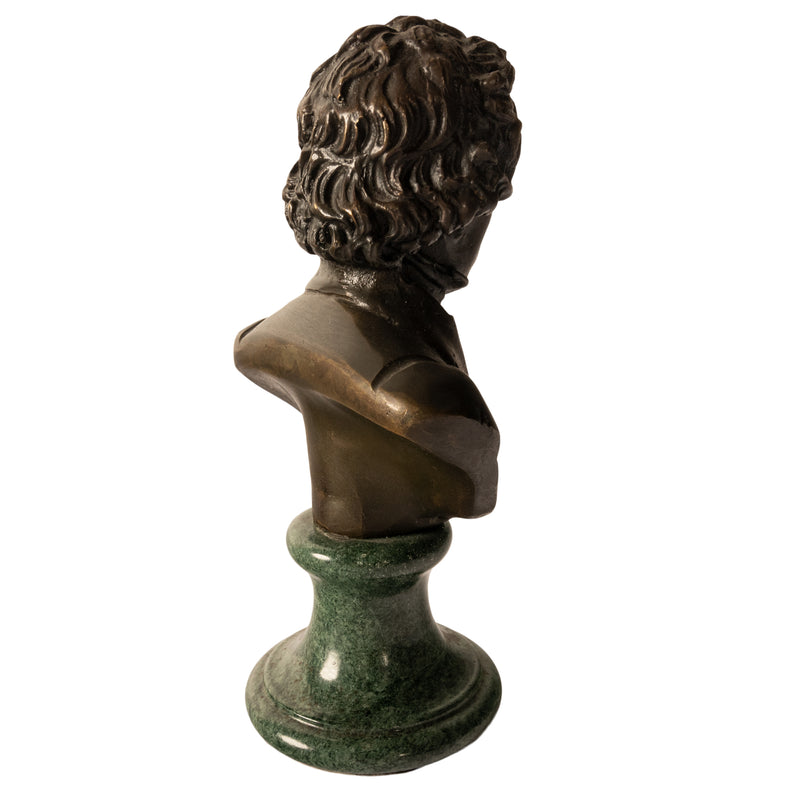 Antique French Cast Bronze Marble Sculpture Ludwig van Beethoven Bust 1890