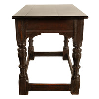 Antique 17th Century Charles II Country Oak Refectory Side Serving Table 1680