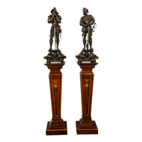 Antique Pair of French Neo-Renaissance Bronze Soldier Statues Sculptures by Jean-Francois-Theodore Gechter 1840