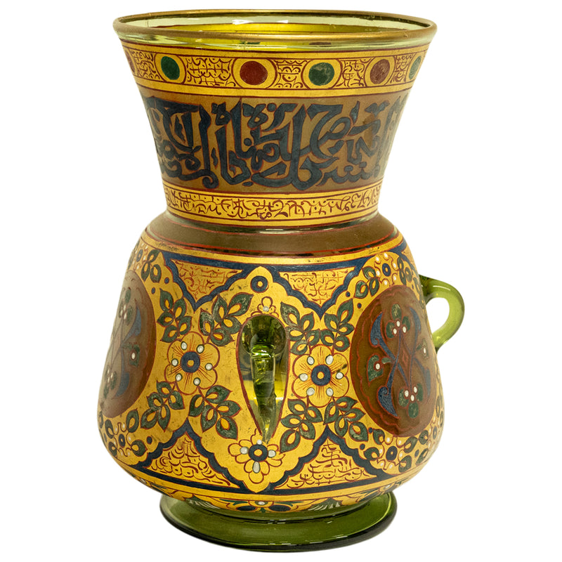 Antique French Islamic Glass Enamel Gilt Mamluk Revival Mosque Lamp Brocard 1880