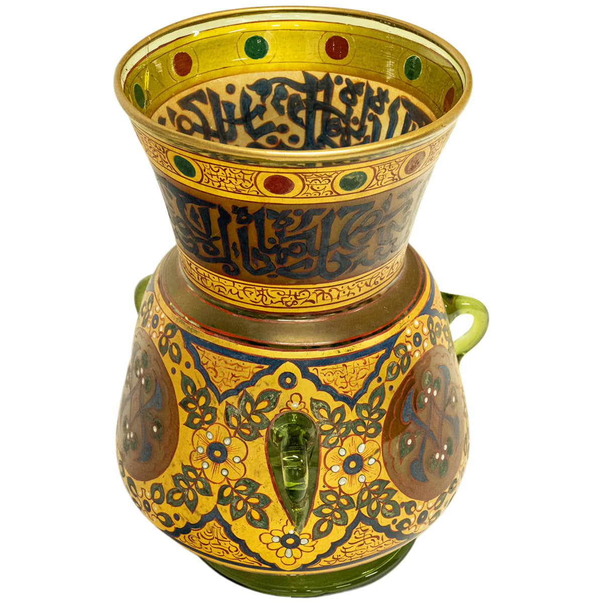 Antique French Islamic Glass Enamel Gilt Mamluk Revival Mosque Lamp Brocard 1880